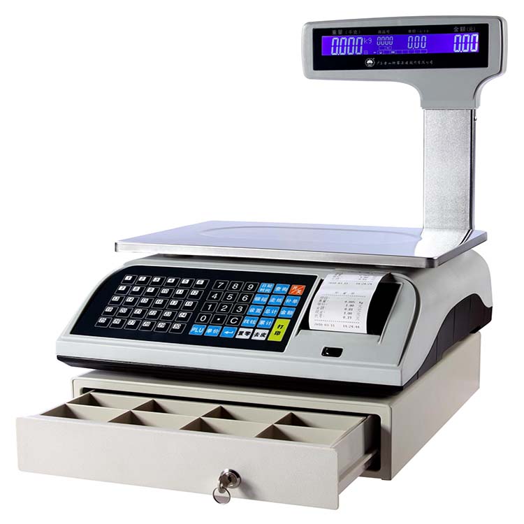 Commercial Digital Printing - เครื่องชั่งดิจิตอลแบบพิมพ์ฉลากบาร์โค้ดสำหรับร้านค้า ขนาด 15 กก. / 30