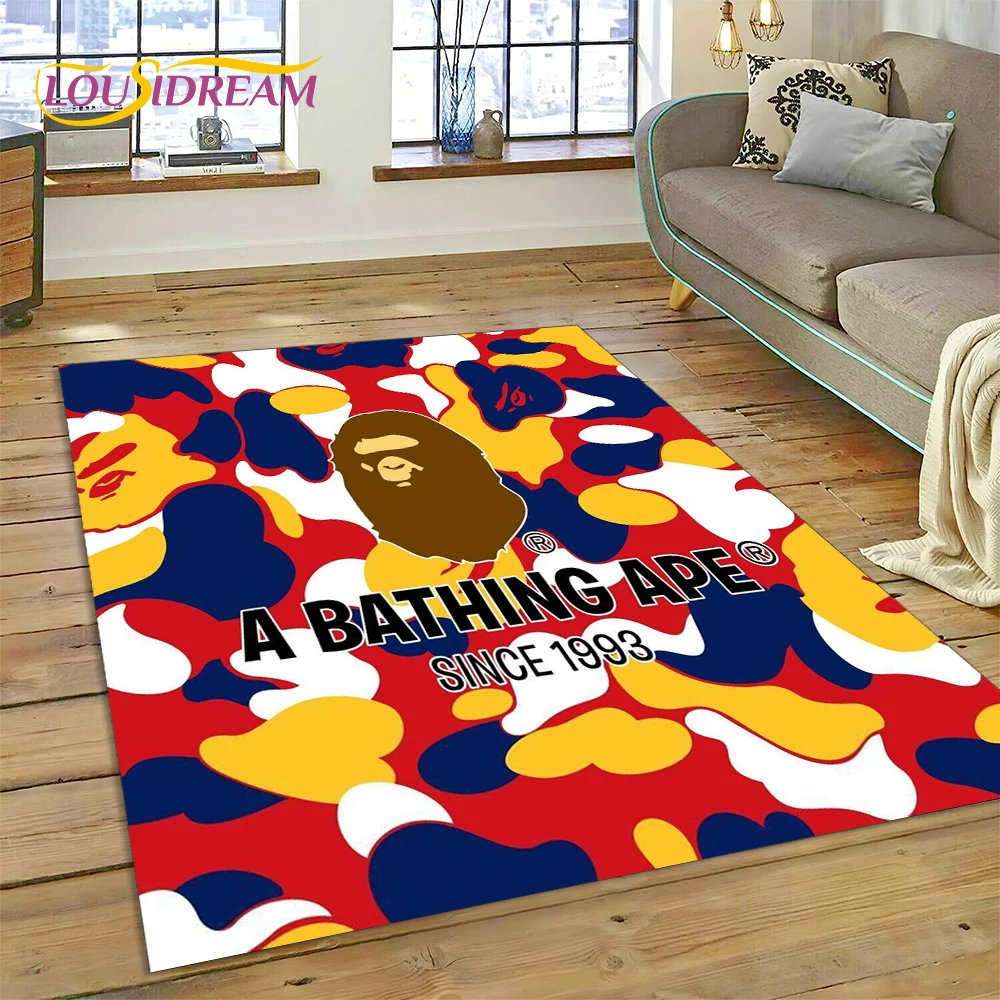 Commercial Printing Machine - พรมพิมพ์ลาย 3 มิติ ลาย B-BAPE สำหรับตกแต่งห้องนอน
