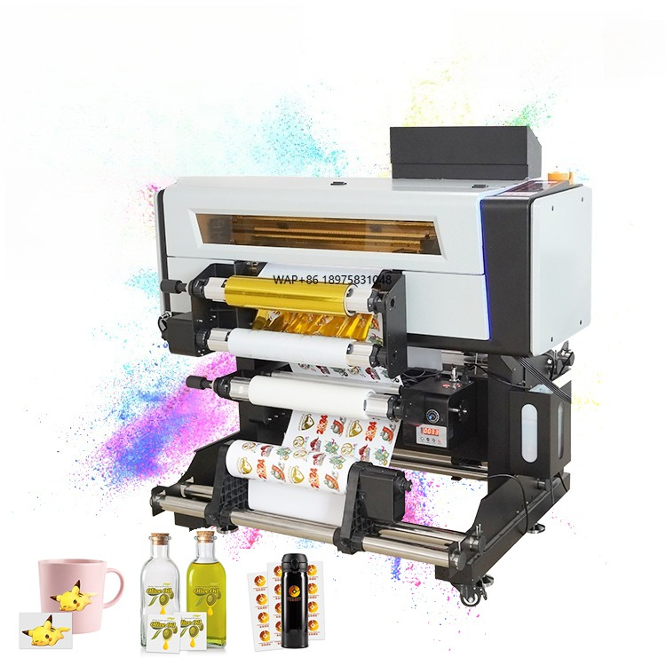 Dtf Printer Machine - เครื่องพิมพ์สติกเกอร์ฉลากคริสตัล UV DTF ดิจิตอล 4 หัวพิมพ์