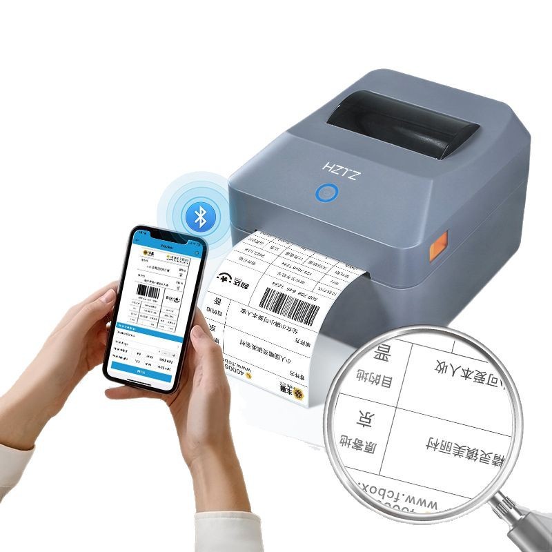 Commercial Printing Network - เครื่องพิมพ์ฉลากความร้อนบลูทูธ USB เครื่องทำฉลากจัดส่ง ไร้หมึก เครื่องพิมพ์สติกเกอร์บาร์โค้ด QR