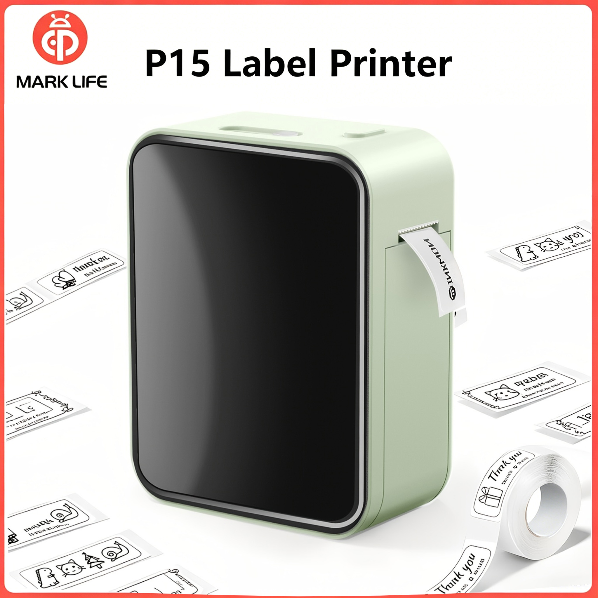 Commercial Printing Network - มาร์คไลฟ์ พี 15 เครื่องพิมพ์แบบพกพาบลูทูธเครื่องพิมพ์พกพาไร้หมึกเครื่องทำสติกเกอร์ขนาดเล็กพร้อมเครื่องพิมพ์ฉลากกาวเช่น D11/D110/Q30