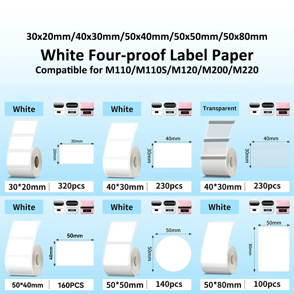 Commercial Printing Machine - กระดาษสติกเกอร์ความร้อนกระดาษความร้อน Label Maker ป้ายกระดาษสําหรับขนาดเล็กธุรกิจอเนกประสงค์สําหรับ M110 M221