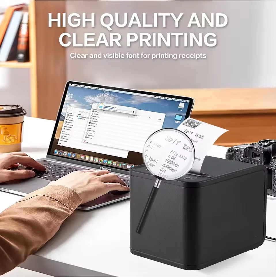 Commercial Printing Dpi - เครื่องพิมพ์ใบเสร็จความร้อน XP-T80 สำหรับร้านอาหาร พร้อมระบบแจ้งเตือนคำสั่งซื้อ ตัดกระดาษอัตโนมัติ พิมพ์โลโก้